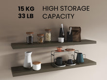 Repisa Flotante Shelf 120, Canela, con espacio para colocar objetos decorativos X2 unidades