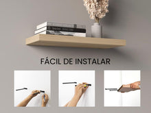 Set de 4 Repisas Flotante Maca, Beige, con Espacio para Ubicar Objetos