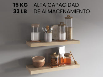 Repisa Flotante Maca, Beige, con espacio para ubicar objetos X4