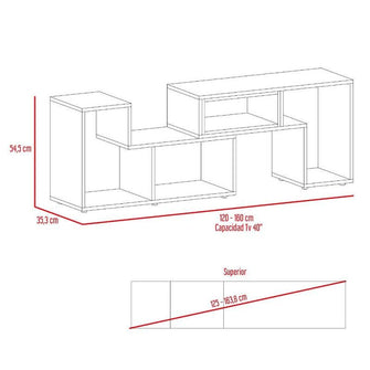 Mesa Para Tv Ascher, Beige y Blanco, con Espacio Para Televisor de 50 Pulgadas