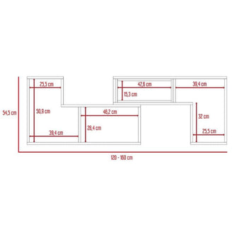 Mesa Para Tv Ascher, Beige y Blanco, con Espacio Para Televisor de 50 Pulgadas