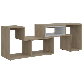 Mesa Para Tv Ascher, Beige y Blanco, con Espacio Para Televisor de 50 Pulgadas