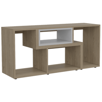 Mesa Para Tv Ascher, Beige y Blanco, con Espacio Para Televisor de 50 Pulgadas