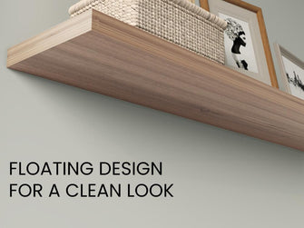Repisa Flotante Shelf 120, Café Espresso, con espacio para colocar objetos decorativos X2 unidades ZF