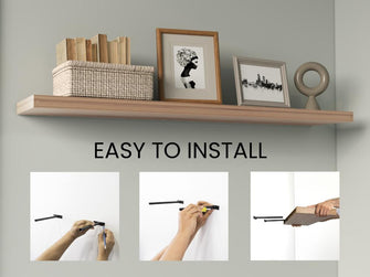 Repisa Flotante Shelf 120, Café Espresso, con espacio para colocar objetos decorativos X2 unidades ZF