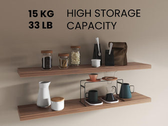 Repisa Flotante Shelf 120, Café Espresso, con espacio para colocar objetos decorativos X2 unidades ZF