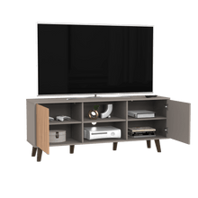 Mesa para Tv Mirabella, Cocoa, con Espacio Para Televisor para Hasta 65 Pulgadas y Varios Entrepaños