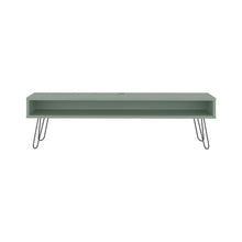 Mesa Para Tv Ralf, Agave, con patas metálicas y espacio de tv hasta 70 pulgadas