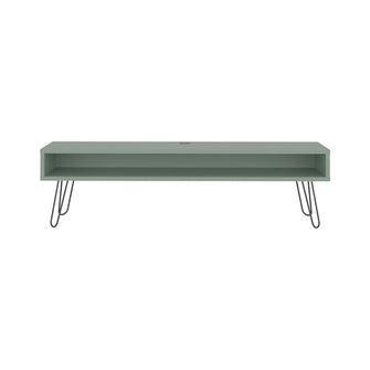 Mesa Para Tv Ralf, Agave, con patas metálicas y espacio de tv hasta 70 pulgadas
