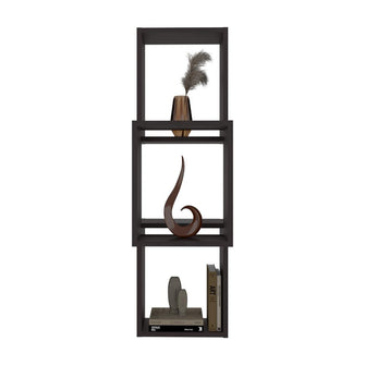 Repisa Pared Seyner, Wengue, Tres cubos con espacio para colocar objetos decorativos ZF