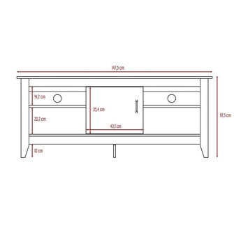 Mesa Para Tv Sarume, Wengue, con Puerta 65 Pulgadas