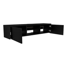 Mesa Para Tv Flotante Gleid, Wengue, con Dos Puertas Abatibles