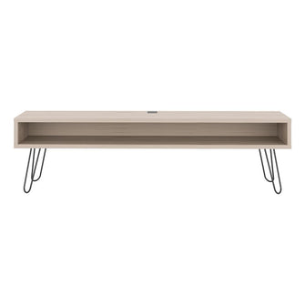 Mesa Para Tv Ralf, Humo, con patas metálicas y espacio de tv hasta 70 pulgadas