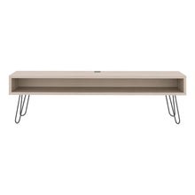Mesa Para Tv Ralf, Humo, con patas metálicas y espacio de tv hasta 70 pulgadas