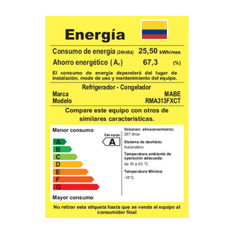 Nevera No Frost de 313 Litros Color Platinum
