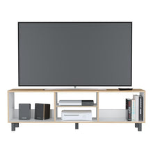 Mesa Para Tv Tunez, Macadamia y Blanco, Para Televisor Hasta 70 Pulgadas