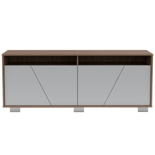 Mesa Para Tv Orus, Miel y Blanco, con Espacio Para Televisor de 70 Pulgadas