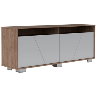 Mesa Para Tv Orus, Miel y Blanco, con Espacio Para Televisor de 70 Pulgadas