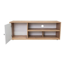 Mesa Para Tv Noah, Macadamia y Blanco Vainilla, para tv de hasta 55 pulgadas