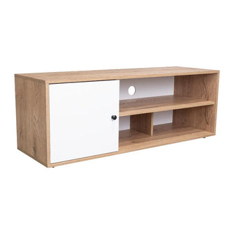 Mesa Para Tv Noah, Macadamia y Blanco Vainilla, para tv de hasta 55 pulgadas