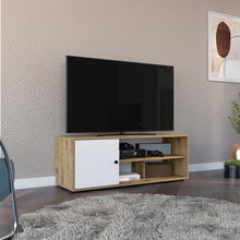 Mesa Para Tv Noah, Macadamia y Blanco Vainilla, para tv de hasta 55 pulgadas