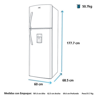 Nevera Frost Mabe 320Lt 2 Puertas Grafito.