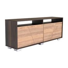 Mesa Para Tv Orus, Fresno Europeo y Nogal, con Espacio Para Televisor de 70 Pulgadas