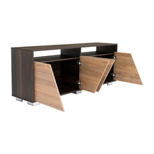 Mesa Para Tv Orus, Fresno Europeo y Nogal, con Espacio Para Televisor de 70 Pulgadas
