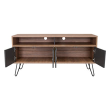 Mesa Para Tv Lara, Miel y Plata Oscuro, Para Televisor de 55 Pulgadas