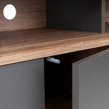 Mesa Para Tv Lara, Miel y Plata Oscuro, Para Televisor de 55 Pulgadas