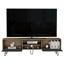 Mesa Para Tv Lara, Miel y Plata Oscuro, Para Televisor de 70 Pulgadas