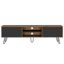 Mueble Multiusos Lara, Miel y Plata Oscuro, Para Televisor de 70 Pulgadas