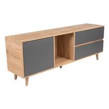 Mesa Para Tv Nashira, Fresno Europeo y Plata Oscuro, Con Espacio Para Televisor de Hasta 65 Pulgadas