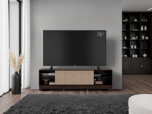 Mesa para TV Smith, Nogal Europeo y Roble Natural , con puerta corrediza