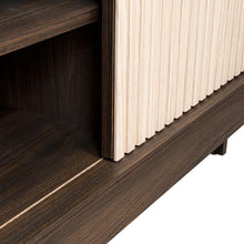 Mesa para TV Smith, Nogal Europeo y Roble Natural , con puerta corrediza