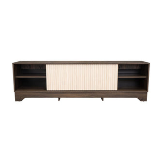Mesa para TV Smith, Nogal Europeo y Roble Natural , con puerta corrediza