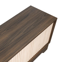 Mesa para TV Smith, Nogal Europeo y Roble Natural , con puerta corrediza