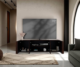Mesa Para Tv Marron, Nogal Europeo y Wengue, para tv de hasta 70 pulgadas ZF