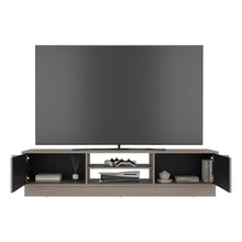 Mesa para TV Caobe, Positano y Wengue, para Televisor de hasta 75 Pulgadas con Cuatro Puertas