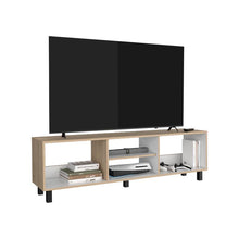 Mesa Para Tv Tunez, Beige y Blanco, Para Televisor Hasta 70 Pulgadas