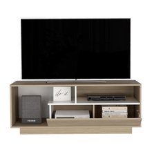 Mesa Para Tv Orisha, Beige y Blanco, Para Televisor de 55 Pulgadas