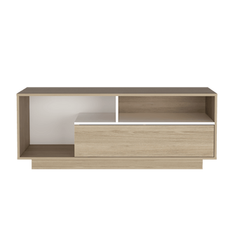 Mesa Para Tv Orisha, Beige y Blanco, Para Televisor de 55 Pulgadas