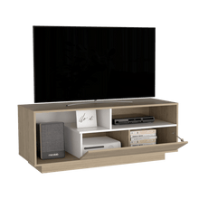 Mesa Para Tv Orisha, Beige y Blanco, Para Televisor de 55 Pulgadas