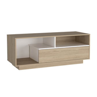 Mesa Para Tv Orisha, Beige y Blanco, Para Televisor de 55 Pulgadas