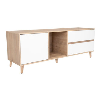 Mesa Para Tv Bored, Beige y Blanco, con Espacio Para Televisor de Hasta 60 Pulgadas