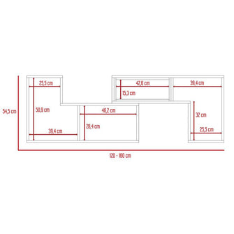 Mesa Para Tv Ascher, Beige y Blanco, con Espacio Para Televisor de 50 Pulgadas