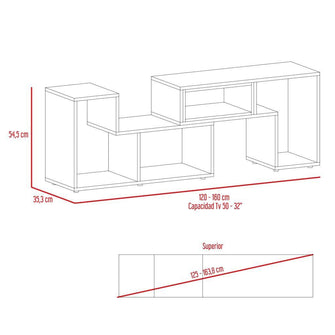 Mesa Para Tv Ascher, Beige y Blanco, con Espacio Para Televisor de 50 Pulgadas