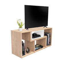 Mesa Para Tv Ascher Beige y Blanco Para Televisor de 50 Pulgadas