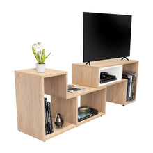 Mesa Para Tv Ascher Beige y Blanco Para Televisor de 50 Pulgadas
