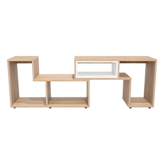 Mesa Para Tv Ascher Beige y Blanco Para Televisor de 50 Pulgadas